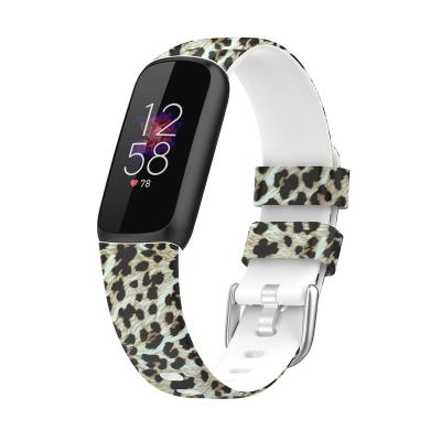 China Fanshion Flower Sports Watch Band For Fitbit Luxe Watch Soft Silicone Flower Printed Women Wristband Straps for sale