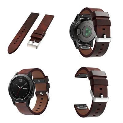 China Quick Install Quick Release Genuine Leather Band For Garmin Fenix ​​5 Watch Strap Wrist Bands for sale