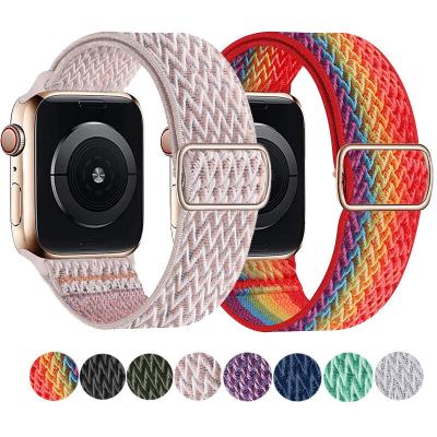 China Hot Selling Elastic Cloth Fabric Nylon Watch Band Strap For iWatch Apple Watch 38mm 42mm Watchbands for sale