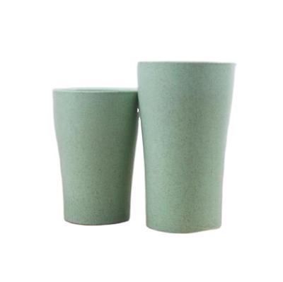 China Viable 280ml+400ml Stacked Cup Drinkware Cup Fiber Wheat Straw Environmentally Friendly Reusable Biodegradable Cup for sale