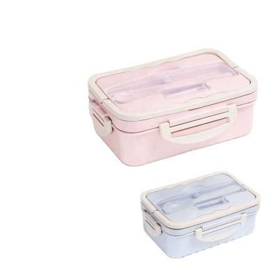 China 1000ml Wheat Straw Microwavable Bento Box Small Cowhide Color Box Packaging for sale