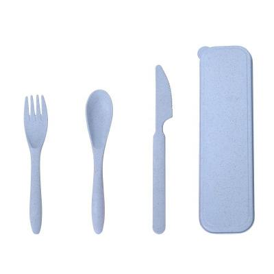 China Sustainable 3 Pieces / Set Knife, Spoon And Fork Biodegradable PP Straw Tableware Environmental Friendly Set for sale