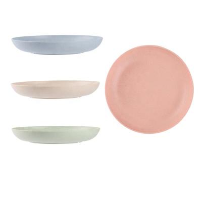 China Sustainable 4 Pieces / Set Of Environmentally Friendly Wheat Straw Fiber Tableware Disc Set for sale