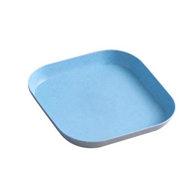 China Sustainable Reusable Square Biodegradable Dessert Dish Restaurant Dish Tableware Straw Non-Fragile Dish for sale