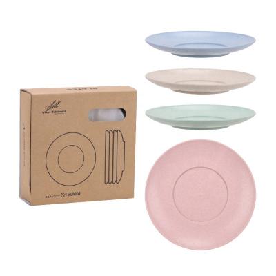 China Sustainable Wheat Straw Dinnerware Dinner Plate Bone Spit Disc 15cm Salad Fruit Dish Cake Dish Dinnerware Set With Box for sale