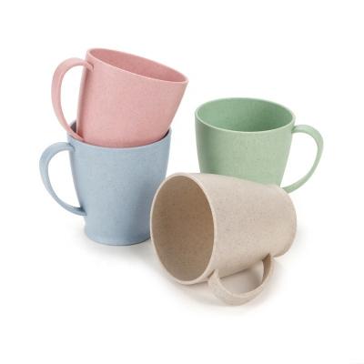 China Unbreakable Sustainable Environmentally Friendly Biodegradable Reusable Tea Cups Straw Milk Cups Wheat Straw Mug for sale