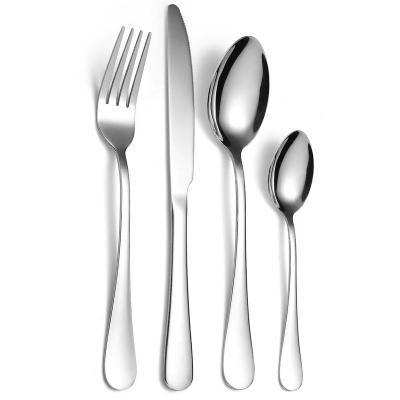 China Viable Hot Selling Custom Made 4pcs Silver Knife Spoon And Fork Set / Stainless Steel Western Dinnerware Dinnerware Set Set for sale