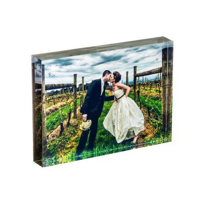 China Lover Blocks Custom Personal Acrylic Photo Block Clear Acrylic Block Photo Block Lover Blocks for sale