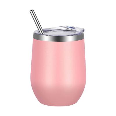 China Sustainable Powder Coated Vacuum Insulated Double Wall Stainless Steel Wine Tumbler for sale