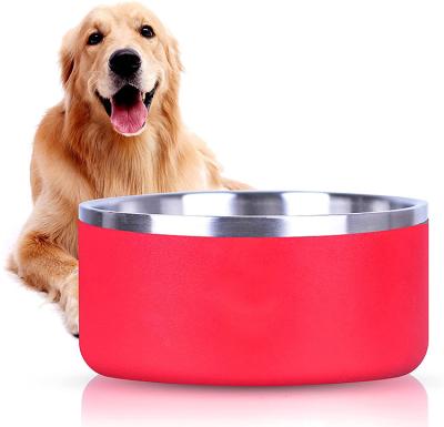 China Large Sustainable Wholesale Dog Bowl 64 oz Insulated Stainless Steel Pet Bowls Food Feeder Powder Coat Metal Bowls For Dog for sale