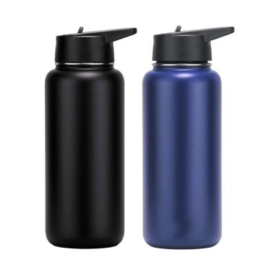 China Sustainable Powder Coated Reusable 32oz Stainless Steel Drinks Wide Mouth Sports Bottle for sale