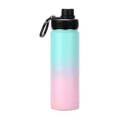 China Viable Custom Logo Double Wall Stainless Steel Sports Travel Water Bottle For Cold-Hot Beverages for sale