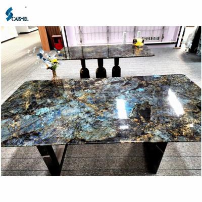 China (Size) China Supplier Adjustable Polished Stone Natural Emerald Blue Granite Labradorite Blue Granite Slab Tiles For Countertops Table Top for sale