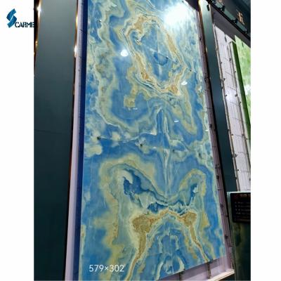 China New Arrival Modern Background Translucent Blue Onyx Wall Blue Onyx Aqua Gold Jade Golden Blue Brown Slabs For Wall Panel for sale