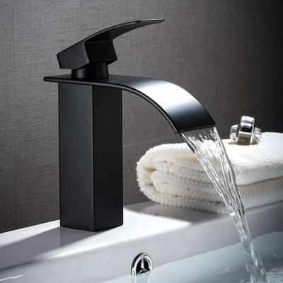 China Widespread Basin Faucets Kaiping Hand Wash Waterfall Design Face Wash Basin Sink Mixer Thermostatic Single Lever Bathroom Faucets for sale