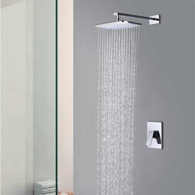 China Without Sliding Bar Quality Black Color Hidden Hot Cold Water Mixer Wall Mounted Bathroom Shower Set for sale