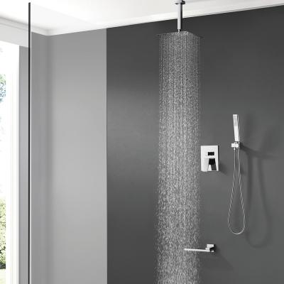 China 2021 New Silver Sliding Bar Nickel Bathroom Shower Cold Free And Brushed Hot Water Shower Faucet Ceiling Shower Set for sale