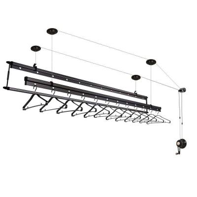 China Modern Factory Price Full Aluminum Balcony Ceiling Mounted Collapsible Hand Control Clothes Drying Rack for sale