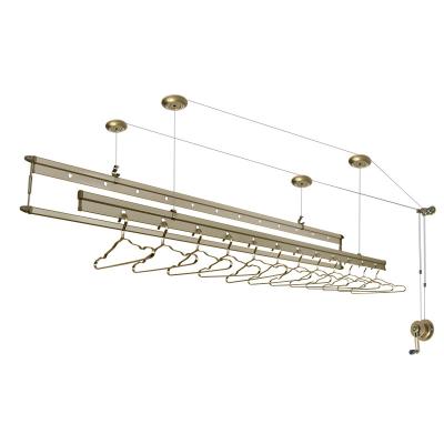 China Modern Manual Lifting Clothes Poles Hanger Lift Manual Clothes Drying Rack Ceiling Hanging Rack for sale