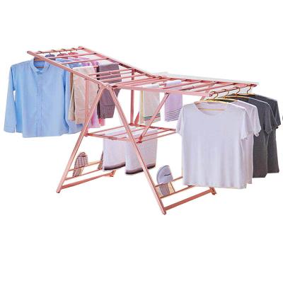 China Large Capacity Folding Hanger Rack Manufacturer Clothes Drying Rack Aluminum Cloth Rack for sale