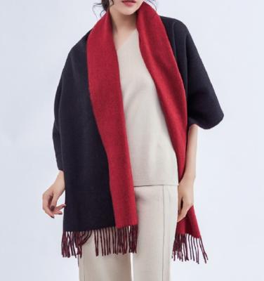 China Wool Fashion Woolen Double Sided Scarf Wholesale Women Cashmere Scarf for sale