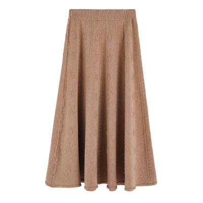 China Autumn fashion women's pure color anti-static winter maxi knit long skirts knitted skirt for sale