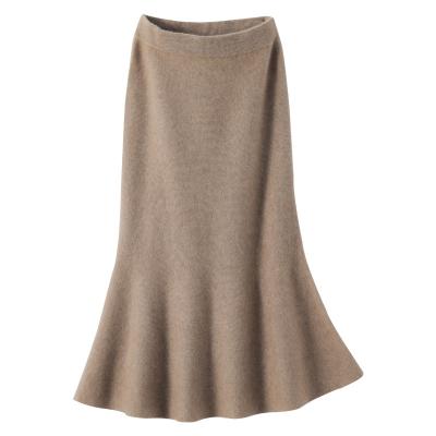 China Wholesale Anti-Static Knit Long Woolen Material Autumn Casual Solid Luxury Jersey Plus Size Fishtail Skirts for sale