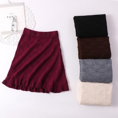 China 2021 Winter Hot Sale Fashion Sustainable Custom Made Knit Skirt High Waist Womens Flare Skirt Women's A Skirts for sale