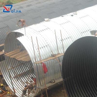 China Structure Pipe Diameter 1500 Mm Two Corrugated Steel Plate Set Corrugated Corrugated Culvert Pipe for sale