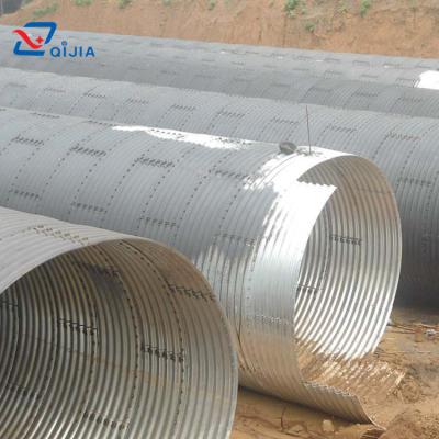 China Corrugated Steel Structure Pipe Multi-plates Multi-plates Corrugation 200 x 55 Assembly Culvert Annular Steel Pipe for sale