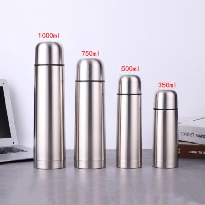 China 350ml 500ml 750ml 1000ml Double Wall Stainless Steel Bottle PORTABLE Bullet Shaped Vacuum Flask for sale