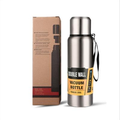 China PORTABLE stainless steel thermos large capacity portable vacuum flask with rope thermo bottle 1000ml 1500ml for sale