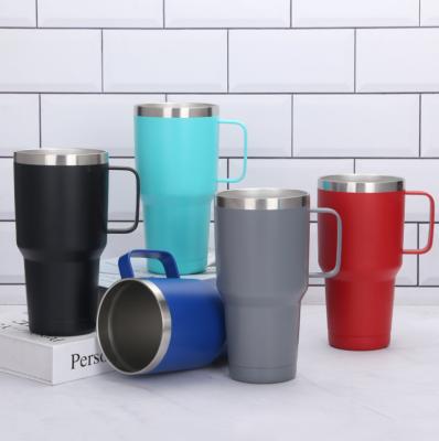 China Amazon Hot Seller Disposable 20oz/30oz Insulated Stainless Steel Tumbler Vacuum Thermo Mug With Handle for sale