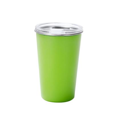 China Custom Disposable Single Wall Metal Stainless Steel Tumbler Wine Coffee Mug Glass Beer Mug With Lid for sale