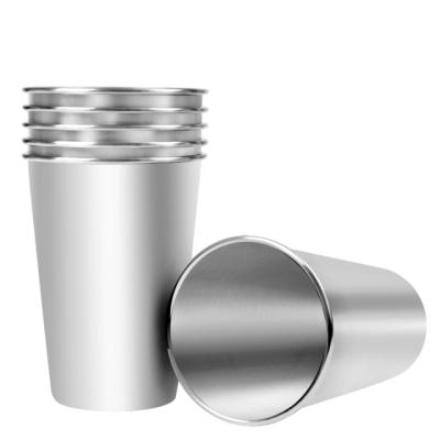 China Disposable Premium Stainless Steel Cups 16 Ounce Stainless Steel Pint Cup Tumblers BPA Free Eco-Friendly Cup for sale