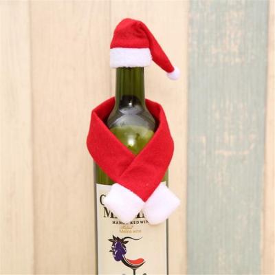 China Christamas Decoration Mini Christmas Decorations Santa Claus Clothes And Hat For Wine Beer Bottle Cover for sale