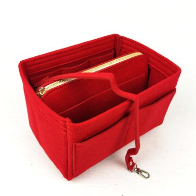 China Fashion Hot Sale Felt Makeup Bag Purse Purse Insert Organize With Detachable Zipper Bag for sale