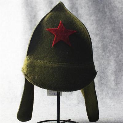 China Character Eco-friendly Russia Style Unisex 100% Felt Hat And Wool Red Army Sauna Hat for sale