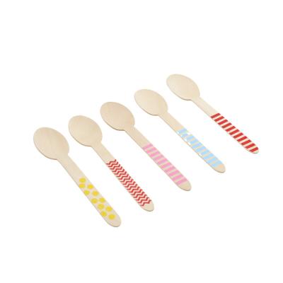 China Wholesale Colored Natural Cute Wooden Tableware Disposabla Bamboo Spoon For Sale Customized for sale