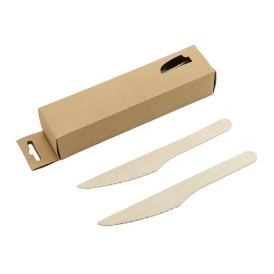 China Sustainable Natural Eco Friendly Disposable Portable Wooden Steak Knife Bamboo Set for sale