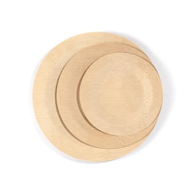 China Biodegradable desechable flat sets of disposable vajilla bamboo talheres wholesale disposable for sale