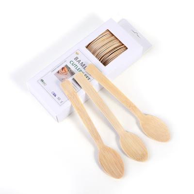 China Kitchen Disposable Bamboo Wooden Cosmetic Long Handle Chinese Soup Spoon Customized for sale