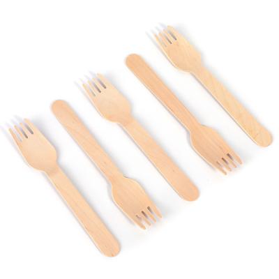 China 170mm Eco-Friendly Stylish One Use Fruit Salad Fork Disposable Bamboo Cutlery For Logo Customized for sale