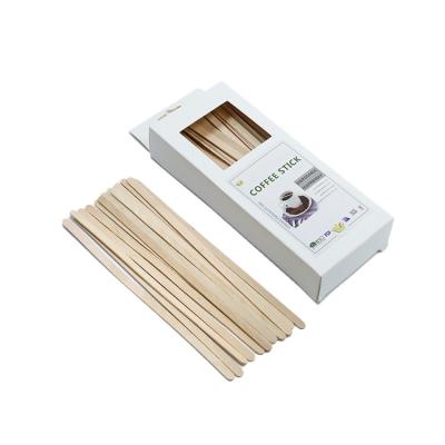 China Viable High Quality Disposable Wooden Cappuccino Coffee Cup From Mixing Sugar Sticks Stirrers In Tea for sale