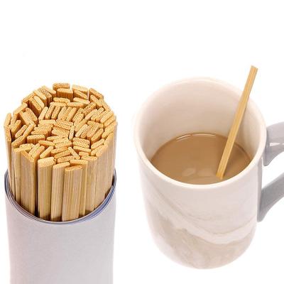 China Custom Sustainable Biodegradable Disposable Tea Coffee Bamboo Wooden Cocktail Stirrer Stick With Wrapped Package for sale