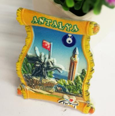 China Antalya City of Turkry Promotion Resin Souvenir Fridge Magnet for sale