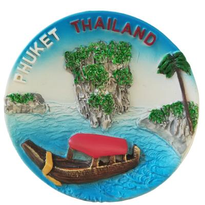 China Shape Professional Tourist Travel Souvenir Thailand Poly Resin Fridge Magnet for sale