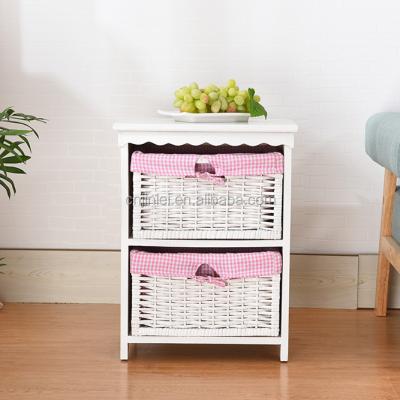 China Eco-Friendly Wicker Storage Cabinet With Wooden Drawer for sale