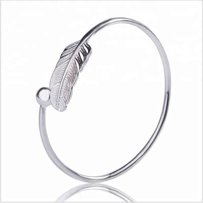 China National wind adjustable waist feather the opening can adjust the silver bracelet for sale