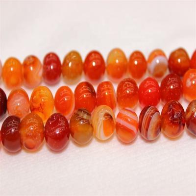 China Trendy Sales In Factories Orange Stripe Beads Crystal Agate Beads for sale